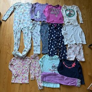 14 Piece Girls Pajamas Sets 2 Pc Lot Sizes 4T 4 5 5T XS Small Fall Spring Winter